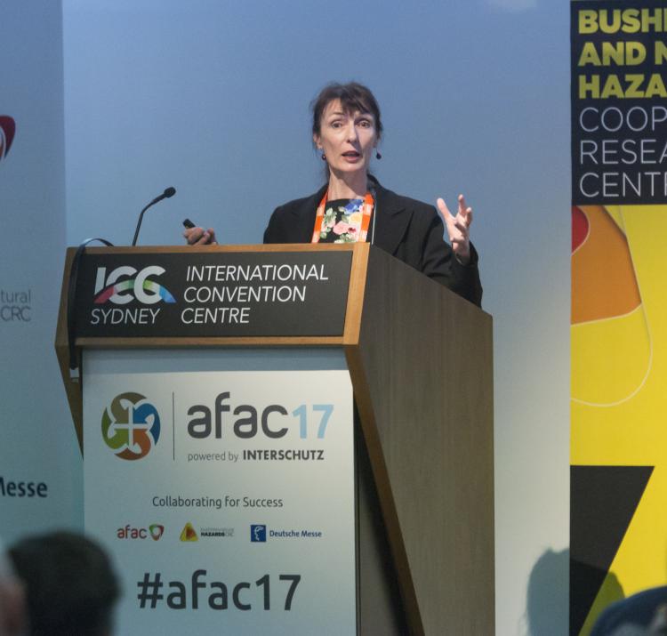 Lead researcher Celeste Young at AFAC17.