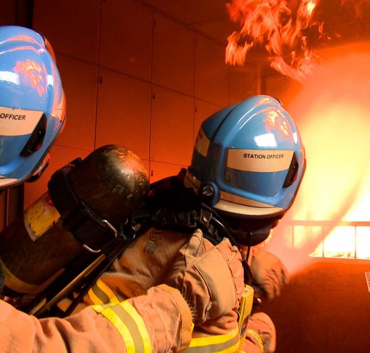 Firefighters battling a blaze. Photo: MFB