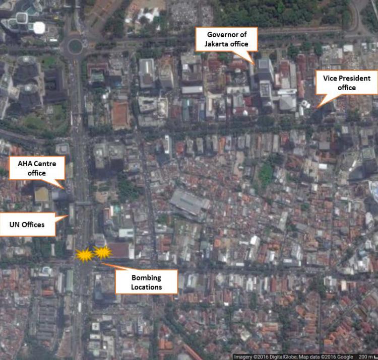 Location of the bombing site close to important buildings.