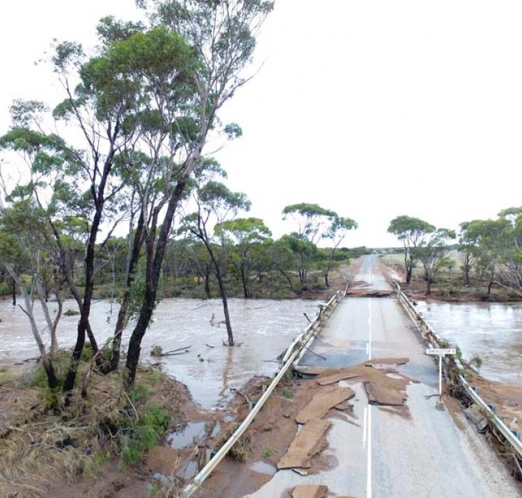 Floods can cause severe damage to bridges, roads and other infrastructure. Credit: Dana Fairhead.