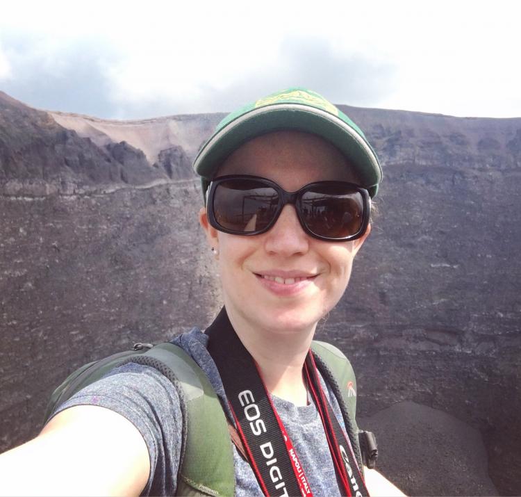 Emma Singh overlooking Mount Vesuvius. Photo: Emma Singh