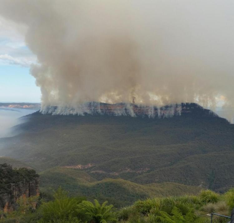 A fire at Mount Solitary in the Blue Mountains. Photo: Office of Environment and Heritage NSW