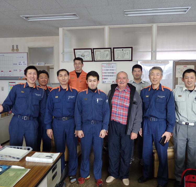 Tony with firefighters from the Kakunodate Fire Department. 