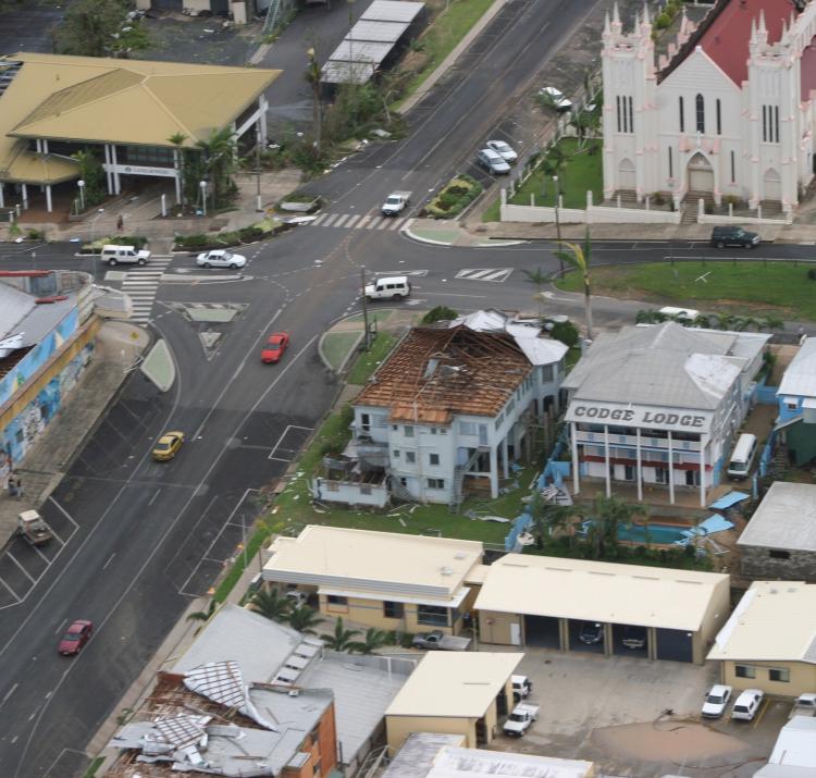 Many buildings built before the mid-1980s are vulnerable to severe wind, with Cyclone Larry wreaking havoc on Innisfail in Queensland in 2006.
