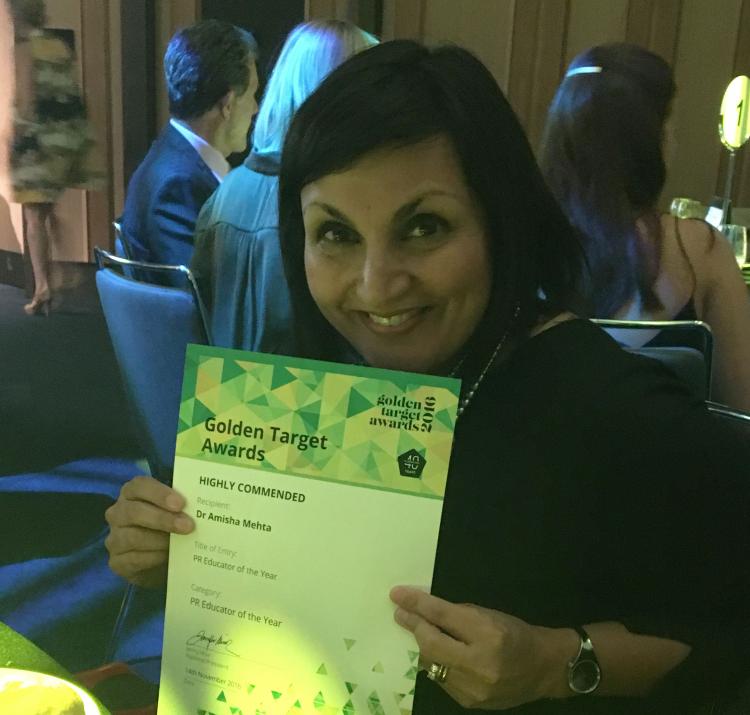 A/Prof Amisha Mehta has been awarded a PRIA Golden Target award for her research.