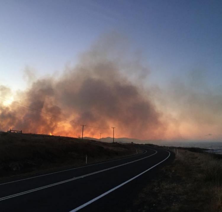 Hazard reduction burn, east coast Tasmania