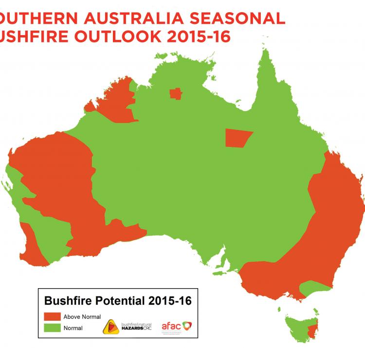 Bushfire outlook for southern Australia 2015-16