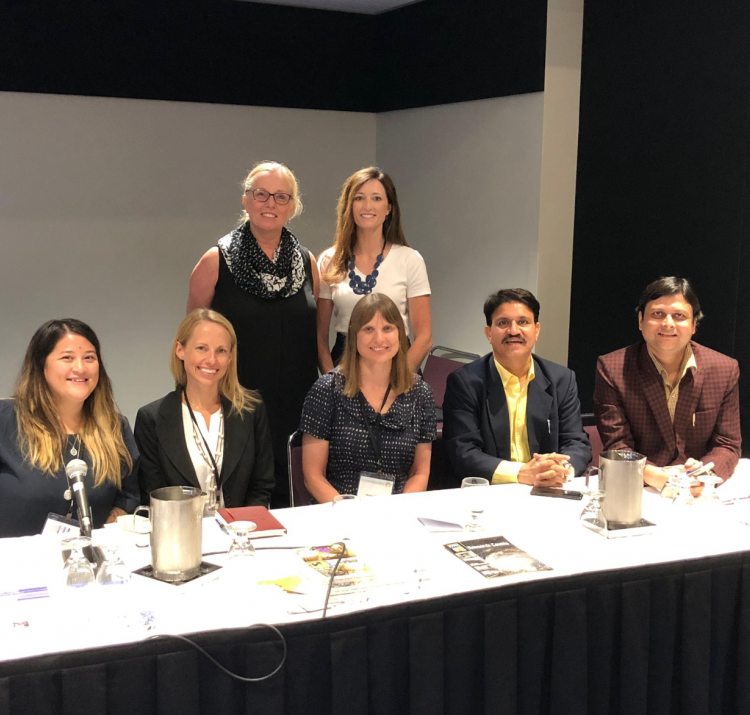 Dr Briony Towers (centre) at the Children, Youth and Disasters panel at the World Sociology Congress in Toronto.