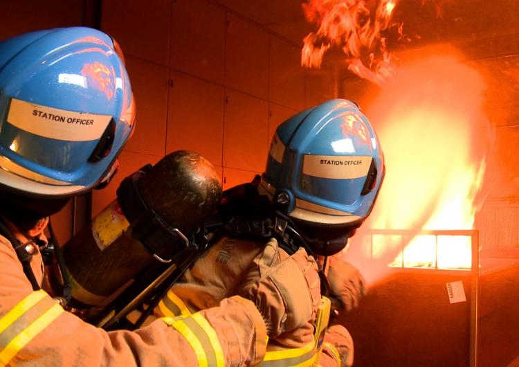 Firefighters battling a blaze. Photo: MFB