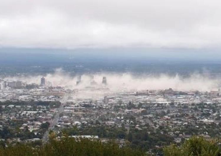 Dust clouds of the February 2011 Christchurch earthquake. Photo: Gillian Needham