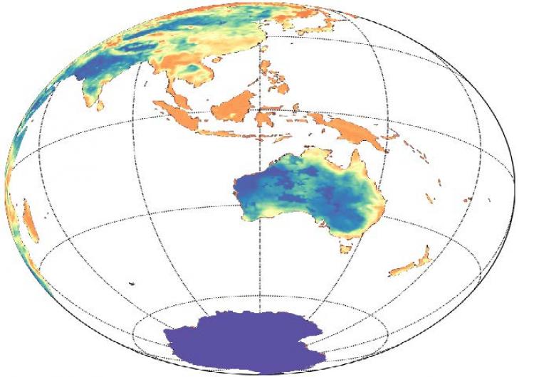 Soil moisture from ACCESS global numerical weather prediction model.