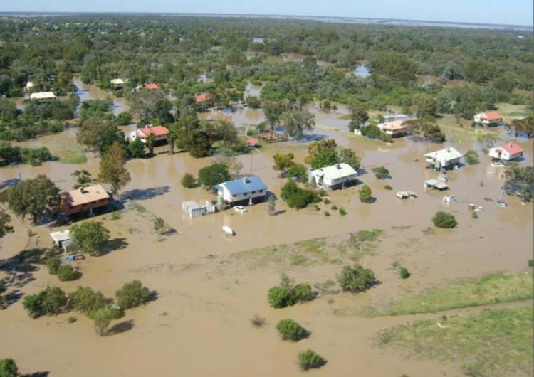 Areial view of flooding in NSW.