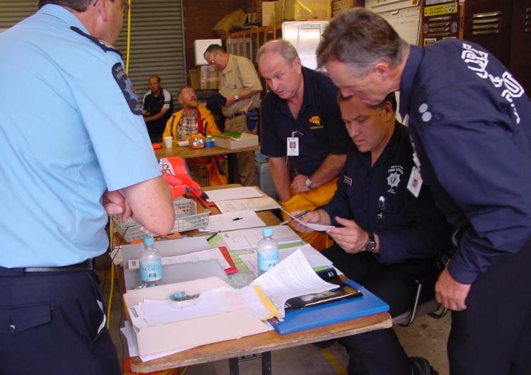 Emergency service employees. Photo credit: South Australian Metropolitan Fire Service.