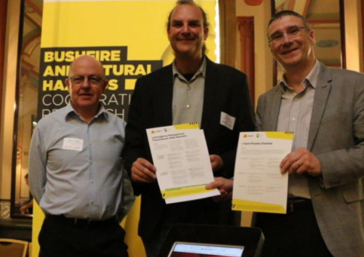 Left: Mark Thomason, Middle: A/Prof Chris Bearman, Right: CRC CEO Dr Richard Thornton launch the two checklists in Melbourne.