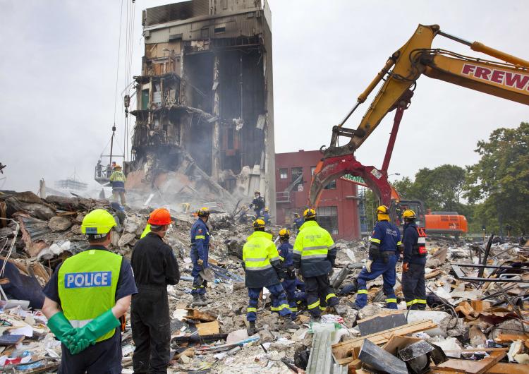 Fire and Emergency New Zealand after the 2011 Christchurch earthquake. Photo: John Moombe.
