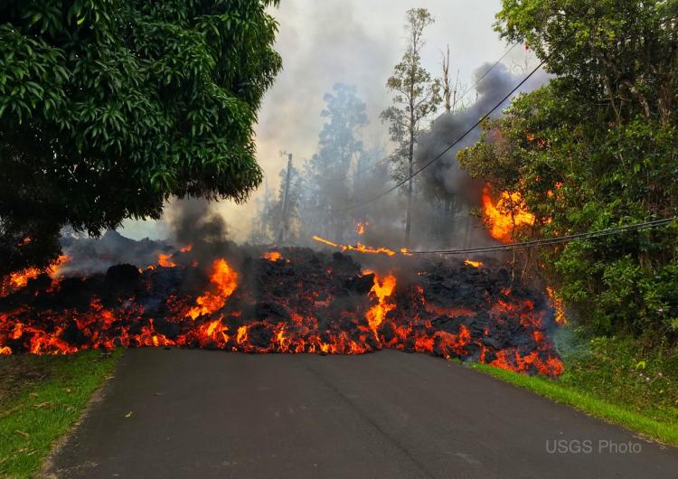 Lava advancing from the Kilauea volcano in Hawaii. Photo: US Geological Survey