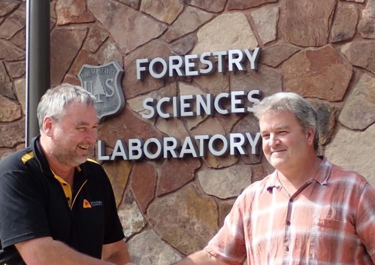 Michael Rumsewicz and Dave Culkin at the the US Forest Service Rocky Mountain Research Station in Missoula. 