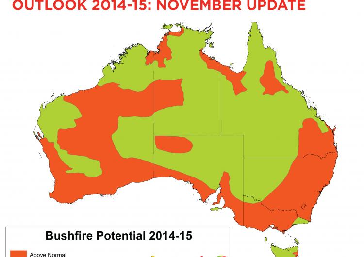Updated seasonal bushfire outlook November 2014