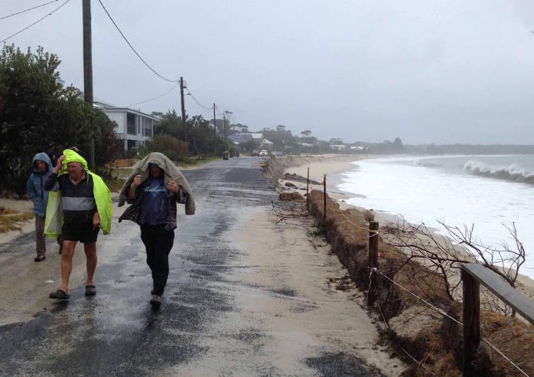 Road damage from storm surge, Jimmy's Beach, NSW. Photo NSW SES