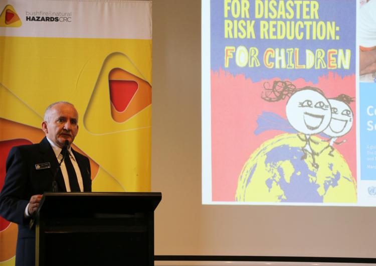 Tony Jarrett from the NSW RFS at the 2017 International Day for Disaster Reduction.