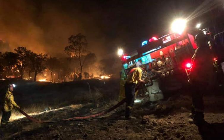 Curlewis firefighters during the Linton fires. Photo: NSW RFS.