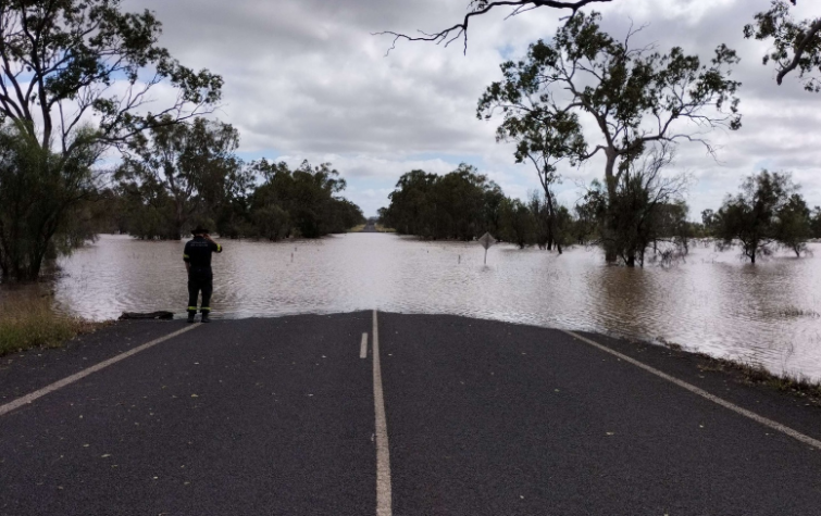 Flooded road. Photo: QFES