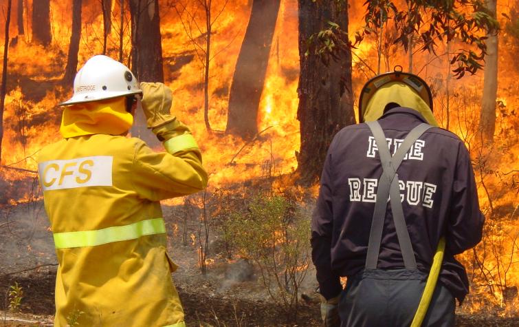Responding to bushfire events. Photo credit: CFS.