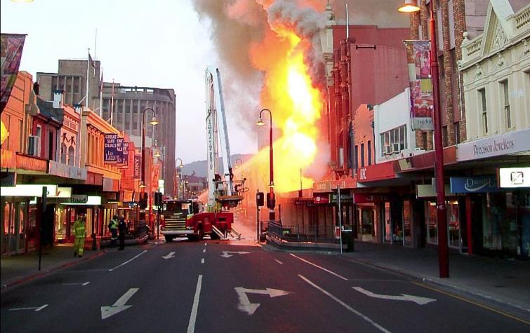 Fire in the urban landscape, Hobart. Photo: Richard Bugg.
