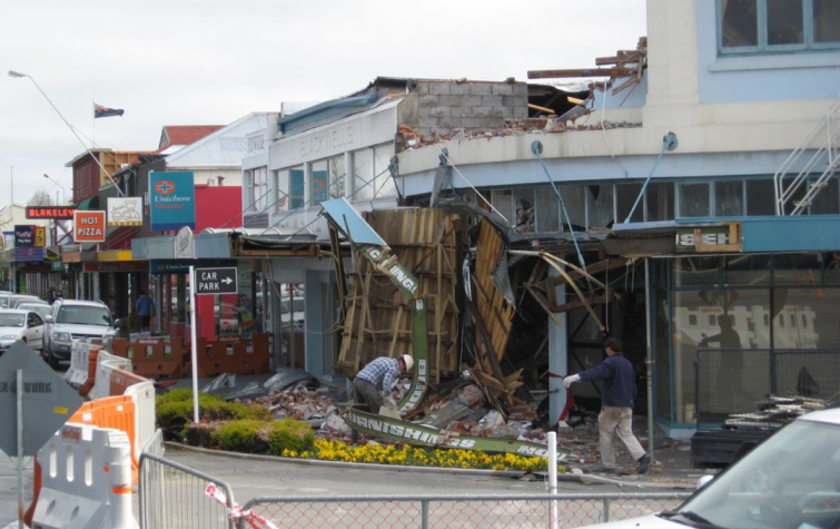 Christchurch after 4 September 2010 Darfield Earthquake. Photo: Geoscience Australia