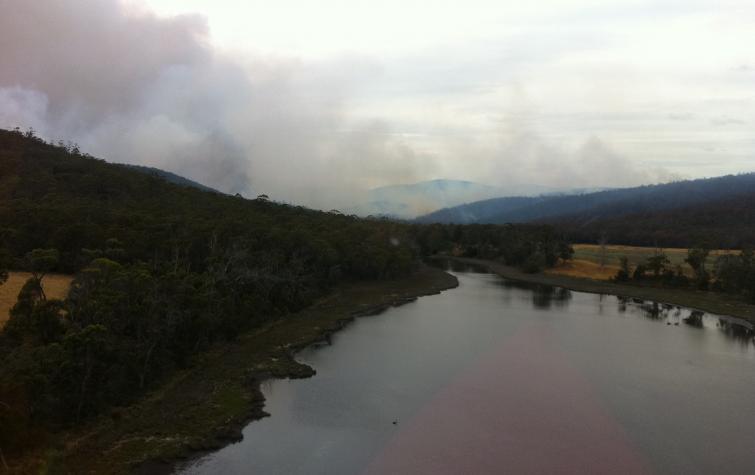 A bushfire in the Tasman Peninsula in 2013. Photo: Wayne Rigg, Country Fire Authority, Vic