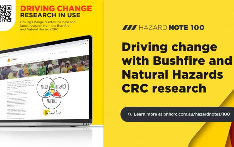 Driving change with Bushfire and Natural Hazards CRC research