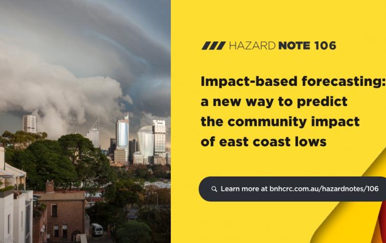 Hazard Note 106 - Impact-based forecasting: a new way to predict the community impact of east coast lows