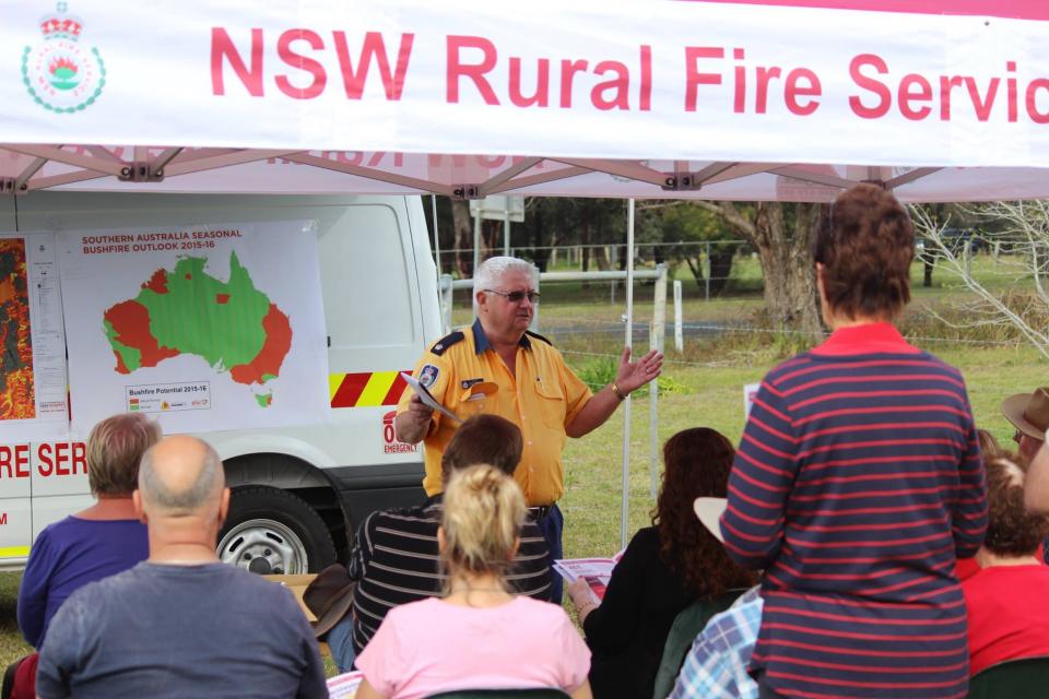The Seasonal Bushfire Outlook being presented at a NSW Rural Fire Service community meeting. Photo: NSW Rural Fire Service.