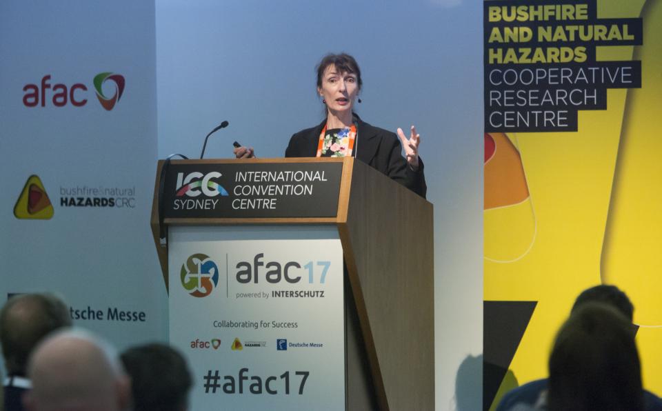 Lead researcher Celeste Young at AFAC17.