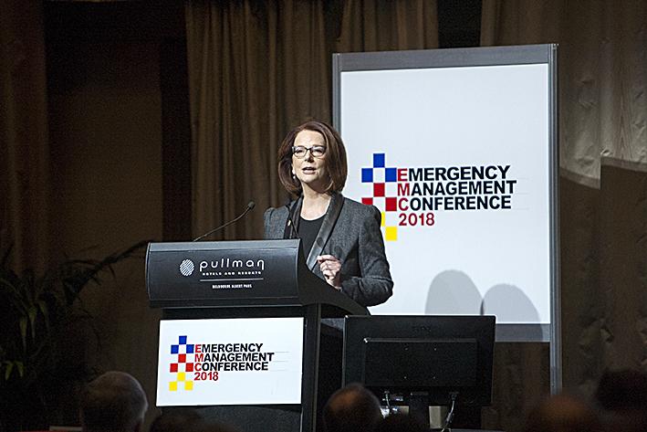 Former Prime Minister Julia Gillard spoke about the study on the mental health of EM workers.