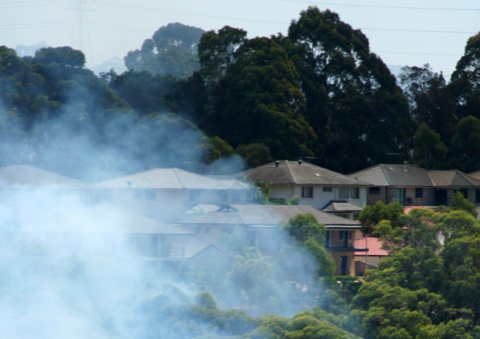 Houses exposed to fire risk near Belrose NSW. Photo: Anthony Clark NSW RFS.