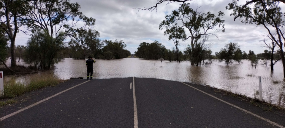 Flooded road. Photo: QFES