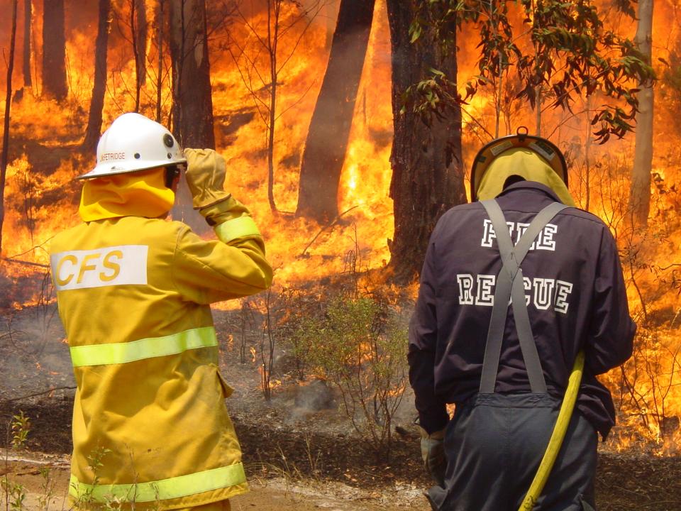 Responding to bushfire events. Photo credit: CFS.
