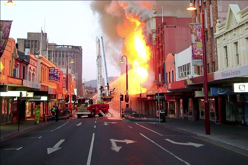Fire in the urban landscape, Hobart. Photo: Richard Bugg.