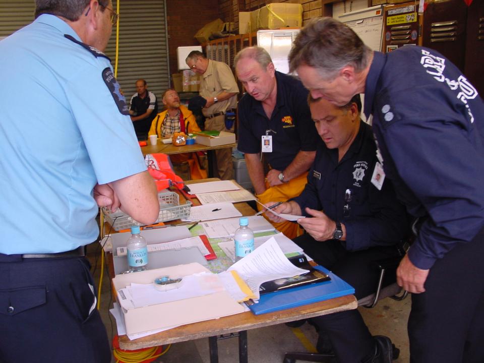 Emergency service employees. Photo credit: South Australian Metropolitan Fire Service.