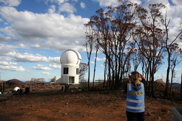 Conducting research at the Siding Spring Observatory after the Coonabarabran bushfire in 2013.