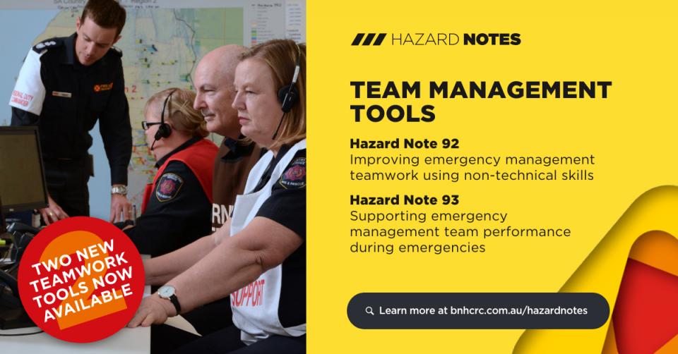Researchers have developed two new tools that help support and enhance individual and team capabilities during emergencies. Photo: South Australia Country Fire Service.