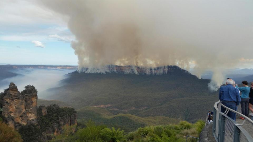 A fire at Mount Solitary in the Blue Mountains. Photo: Office of Environment and Heritage NSW