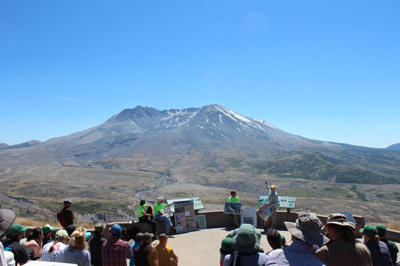 Learning about the 1980 eruption at Mount St Helens. Photo: Emma Singh