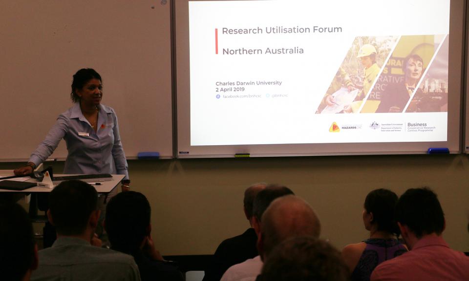 The Darwin Research Advisory Forum at Charles Darwin University, with Core Research Program Manager Desiree Beekharry.