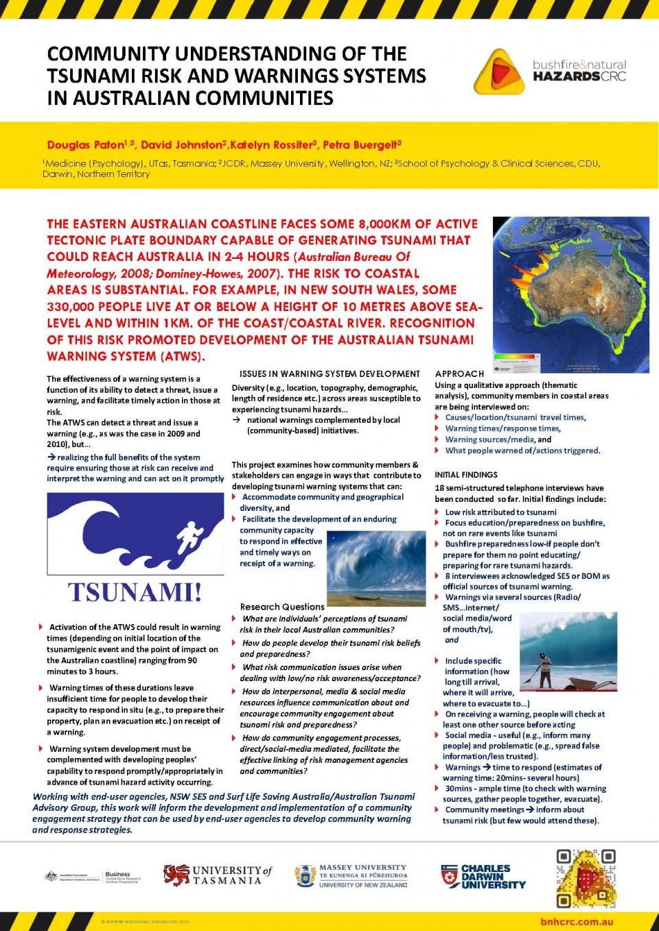 Community Understanding of the Tsunami Risk and Warning Systems in Australian Communities