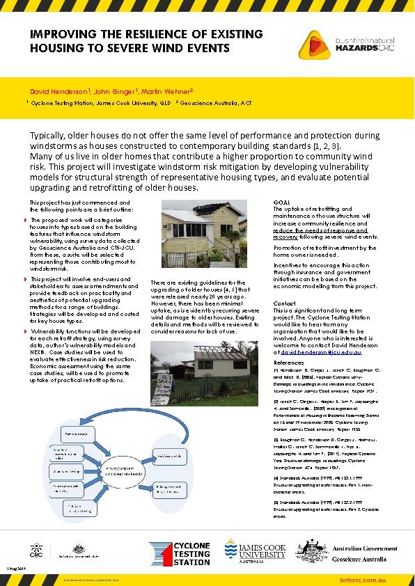 Improving the resilience of existing housing to severe wind events 