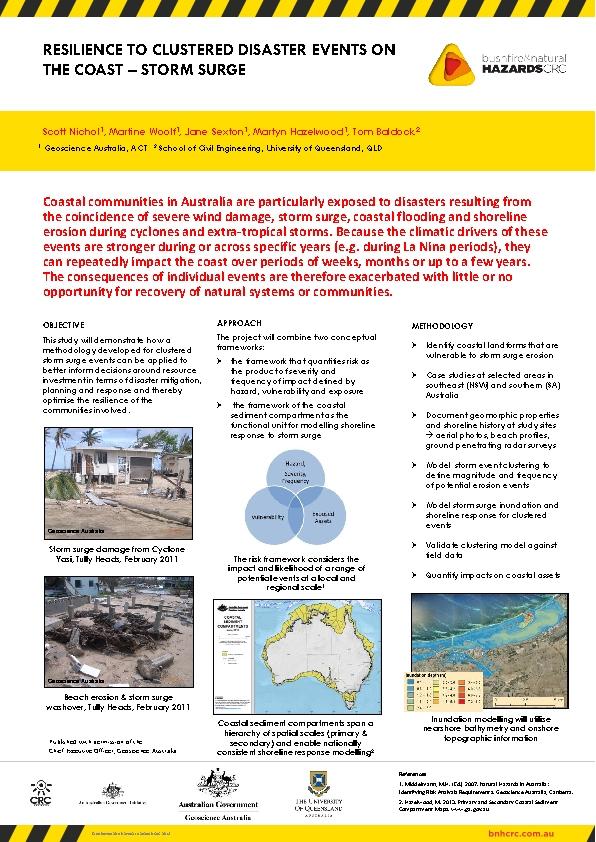 Resilience to clustered disaster events on the coast - storm surge
