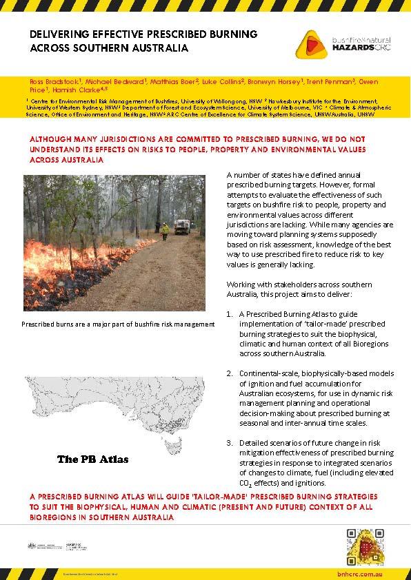 Delivering Effective Prescribed Burning Across Southern Australia