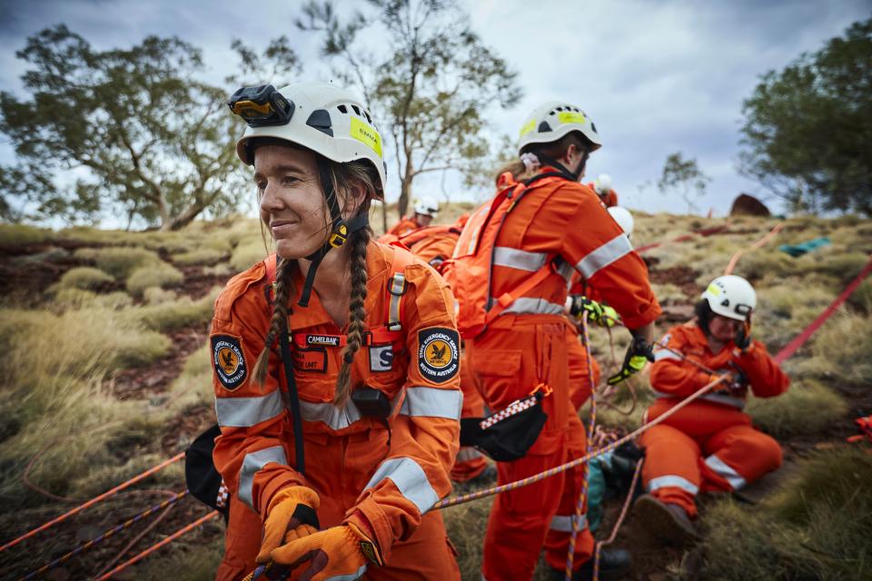 SES volunteers in WA performing a rescue. Photo: Department of Fire and Emergency Services WA.